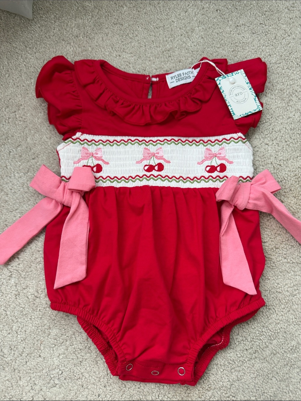 Red Smocked Cherry bubble